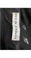 1980s Demi-Couture Harlequin Sequin Black Wool Dress