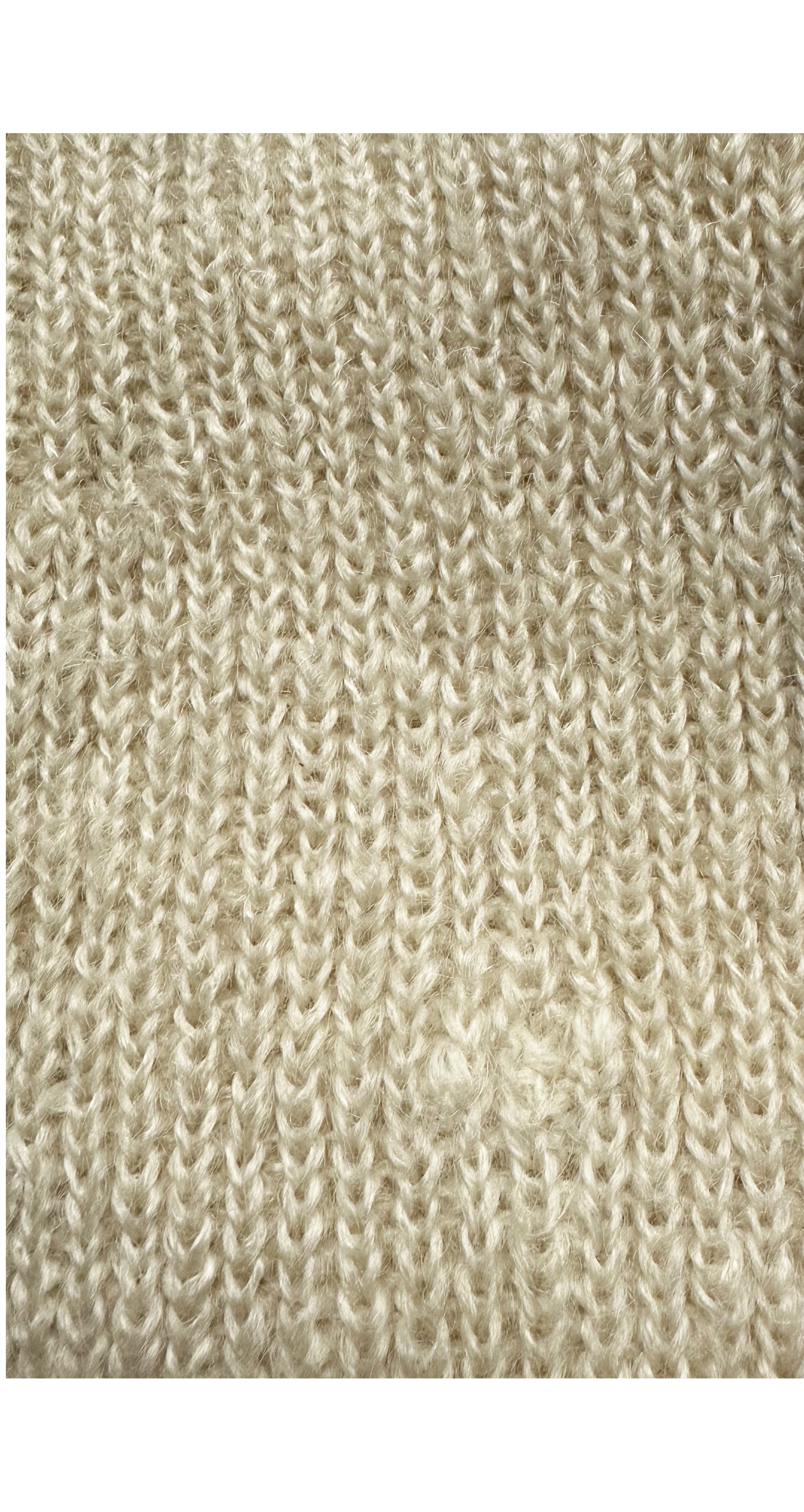 1970s Cream Wool Ribbed Knit Long Cardigan