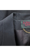 1993 S/S Black Linen Raffia Side Panel Blazer Jacket