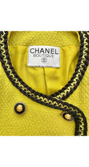 1991-92 F/W Chartreuse Wool Bouclé Double-Breasted Skirt Suit