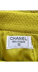 1991-92 F/W Chartreuse Wool Bouclé Double-Breasted Skirt Suit