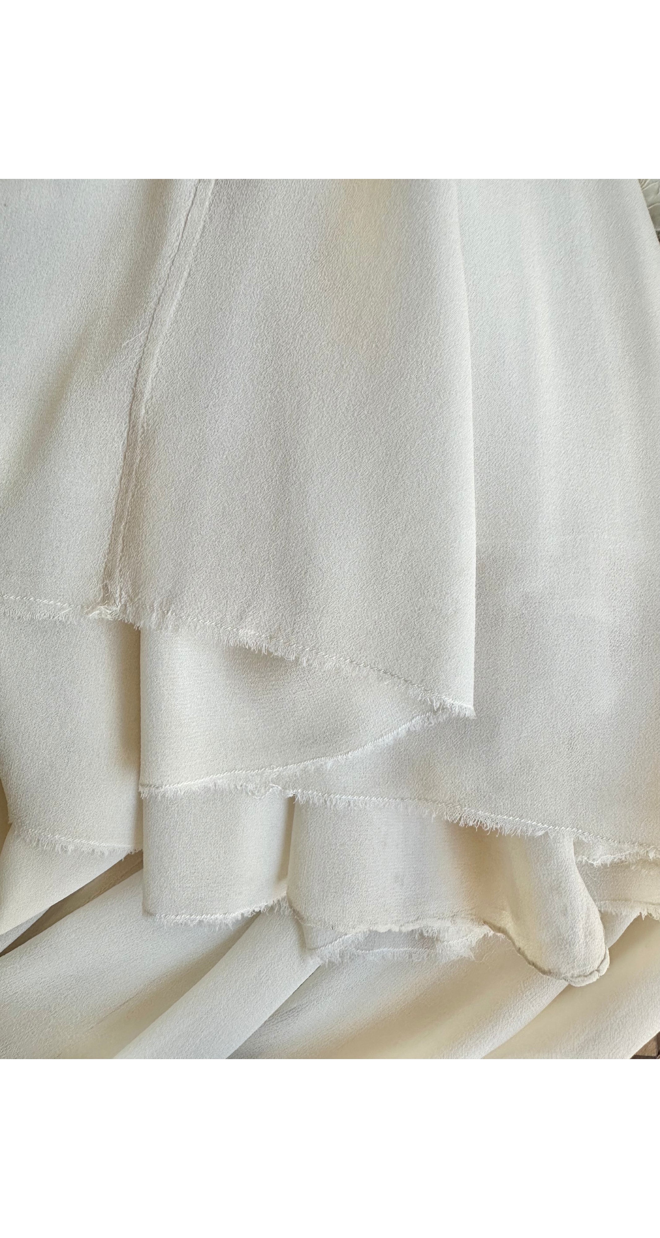1930s 3D Floral Lace Cream Silk Chiffon Peignoir