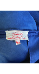 1970s Trompe L'Oeil Blue & Red Jersey Shirt Dress