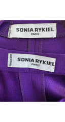 1990s Purple Rayon Crepe Bow Skirt Suit