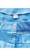 1970s Tie-Dye Denim Studded Jacket & Pants Set