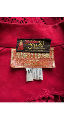 1980s Laser-Cut Red Suede Light Jacket