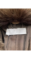 1980s Fox Fur Collar Suede Cape Coat