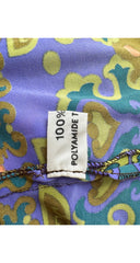 1970s Geometric Print Brown Jersey Tunic Top