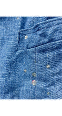 1970s French Blue Cotton Denim Glitter Outfit
