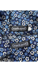 1990s Blue Floral Cotton Bustier Crop Top & Shorts Set