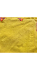 1970s Hand-Embroidered Yellow Cotton Caftan Maxi Dress