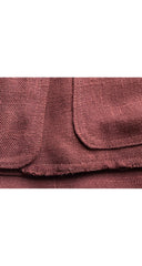 1974 Brown Linen Rounded Lapel Jacket