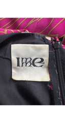 1960s Oversized Floral Print Black Silk Maxi Dress