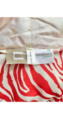 1970s Abstract Swirl Print Long Sleeve Hooded Dress