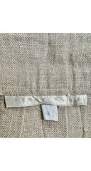 1980s Beige Linen Pleated Knee-Length Skirt