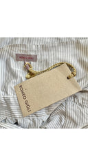 1996 S/S NWT Striped Silk Plunge Neck Dress