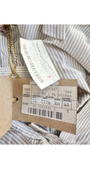 1996 S/S NWT Striped Silk Plunge Neck Dress