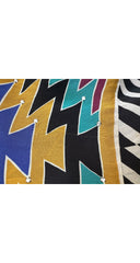 1980s Mixed Print Tassel Kimono Sleeve Jacket