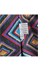 1970s Geometric Print Wool Challis Pleated Skirt