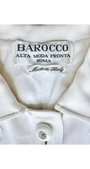 1969 S/S Demi-Couture Pineapple White Silk Crepe Dress