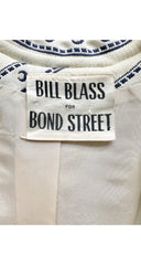 1971 Trompe L'oeil Belt Print Cream & Navy Coat