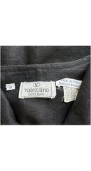 1988 S/S Black Linen Strapless Bustier Dress