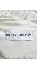 1976 S/S Embroidered White Rayon Wide Leg Jumpsuit