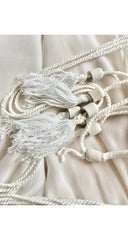 1976 S/S Embroidered White Rayon Wide Leg Jumpsuit