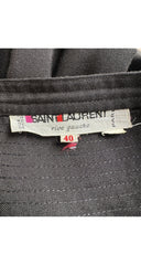 1970s Rose Embroidered Black Peasant Full Midi Skirt