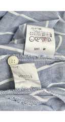 1980s Striped Chambray Cotton Collared Shirt & Skirt Set