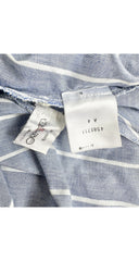 1980s Striped Chambray Cotton Collared Shirt & Skirt Set