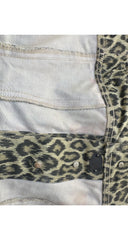 1989 S/S Leopard Print Denim Cotton Underbust Corset Top