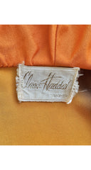 1970s Orange & Brown Swirl Velvet Hooded Caftan