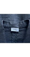 1990s Black Linen Sheer Inset Blazer Jacket