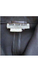 1980s Men's Black Viscose Gabardine Long Jacket