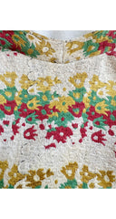 1940s Floral Heavily Embroidered Puff Shoulder Jacket