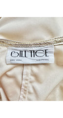 1980s Cream Jersey Plunge Neck Evening Dress