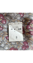 1978 S/S Pear Print Silk Tie-Strap Shift Dress