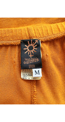 2000s Tangerine Viscose Jersey Draped Faux-Wrap Skirt