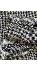 1990s Black & Cream Bouclé Logo Button Jacket