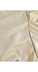 1980s Cream Jersey Plunge Neck Evening Dress