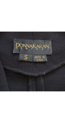 1987 S/S Black Wool Jersey Plunge Neck Wrap Dress