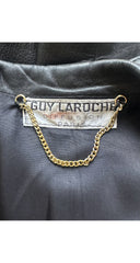 1980s Black Leather Dolman Sleeve Blouson Jacket