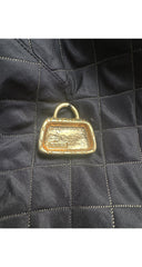 1990 F/W Black & Gold Charm Quilted Pencil Skirt