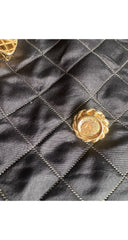 1990 F/W Black & Gold Charm Quilted Pencil Skirt