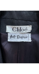 1980s Black Faille Double-Breasted Tuxedo Skirt Suit