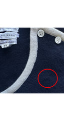 1970s "V" Logo Navy Cashmere Pullover Sweater
