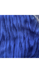 1970s Paisley Lurex Indigo Silk Chiffon Gown