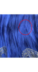 1970s Paisley Lurex Indigo Silk Chiffon Gown