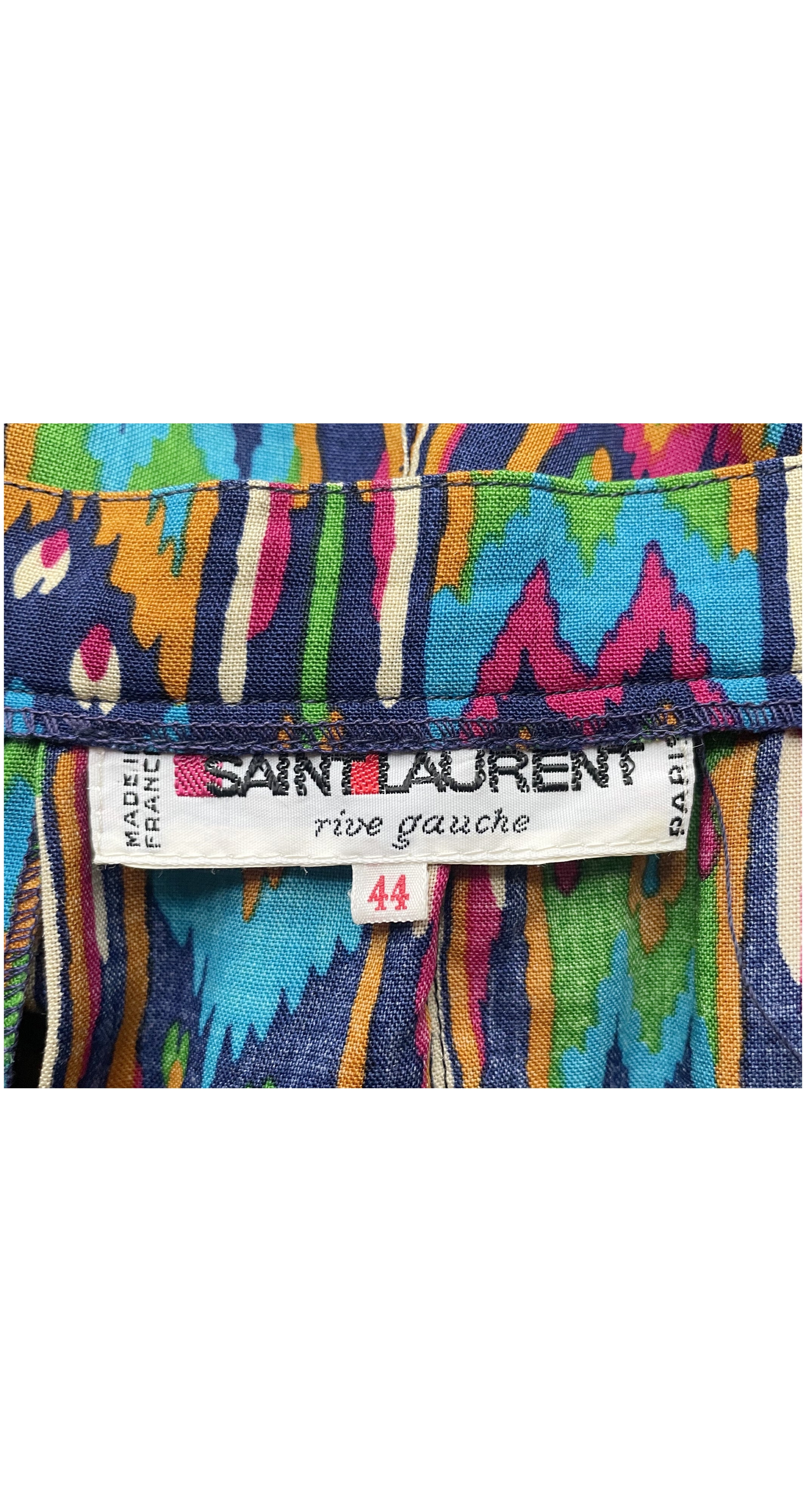 1980 F/W Runway Ikat Print Wool Challis Pleated Skirt